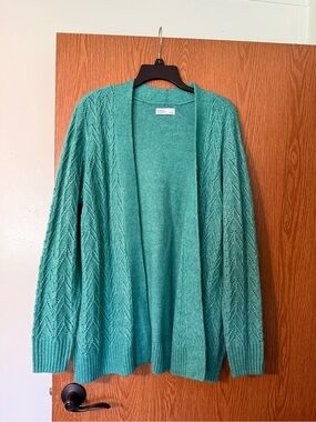 croft & barrow Teal Open-Front Knit Cardigan